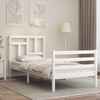 vidaXL Bed Frame without Mattress White Single Solid Wood