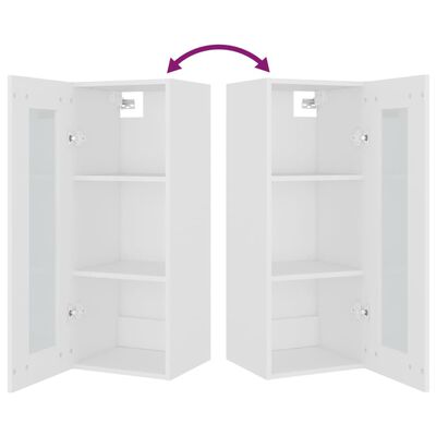 vidaXL Hanging Wall Cabinet White 34.5x34x90 cm