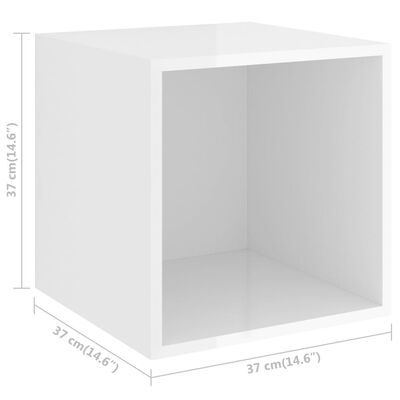 vidaXL Wall Cabinet High Gloss White 37x37x37 cm Engineered Wood