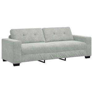 vidaXL 3-Seater Sofa Light Grey 220x78x80 cm Velvet