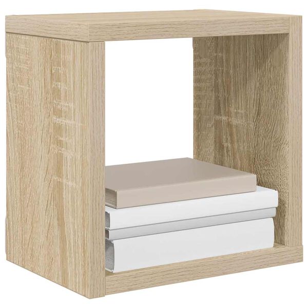 vidaXL Wall Cube Shelves 4 pcs Sonoma Oak 22x15x22 cm