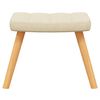 vidaXL Relaxing Chair with a Stool Cream Fabric