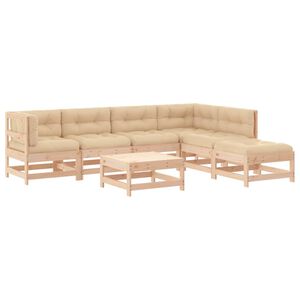 vidaXL 7 Piece Garden Lounge Set with Cushions Solid Wood