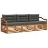 vidaXL Outdoor Sofa Set with Cushion 3 pcs Natural and Anthracite