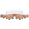vidaXL Sofa Set 18 Pieces Natural Rattan
