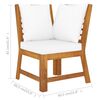 vidaXL 5 Piece Garden Lounge Set with Cushion Cream Solid Acacia Wood