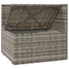 vidaXL Garden Corner Sofa with Cushion Grey 57x57x56 cm Poly Rattan