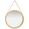 vidaXL Wall Mirror with Strap 60 cm Gold