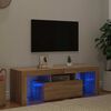 vidaXL TV Cabinet with LED Lights Sonoma Oak 120x35x40 cm