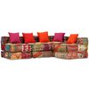vidaXL 4-Seater Modular Pouffe Patchwork Fabric