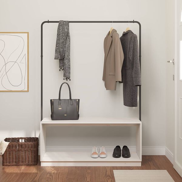 vidaXL Clothes Rack with Storage White and Black 113 x 40 x 157.5 cm