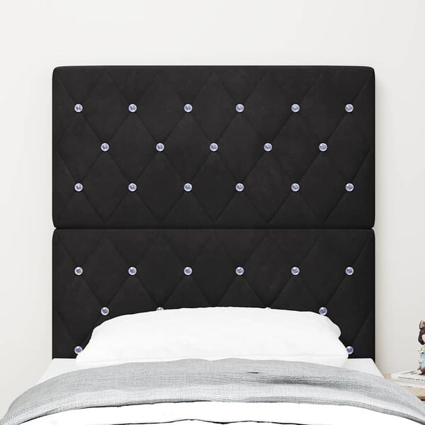 vidaXL Headboard with Headboard Black 80 cm Faux Leather
