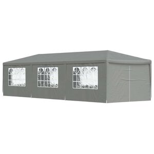vidaXL Party Tent 900 x 300 x 255 cm Light Grey PE and Steel