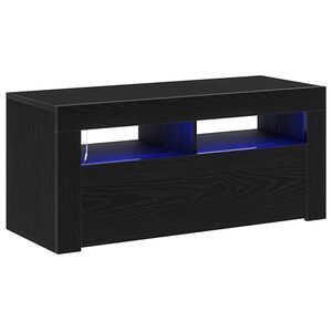vidaXL TV Cabinet 90 x 35 x 40 cm Black Oak Engineered Wood