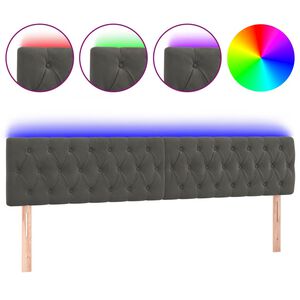 vidaXL LED Headboard Dark Grey 200 cm Velvet