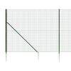 vidaXL Wire Mesh Fence with Spike Anchors Green 1.4x25 m
