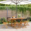 vidaXL Folding Garden Chairs 6 pcs Black Poly Rattan and Solid Wood