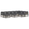 vidaXL 10 Piece Garden Lounge Set with Cushions Anthracite Poly Rattan