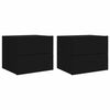 vidaXL Wall-mounted Bedside Cabinets with LED Lights 2 pcs Black