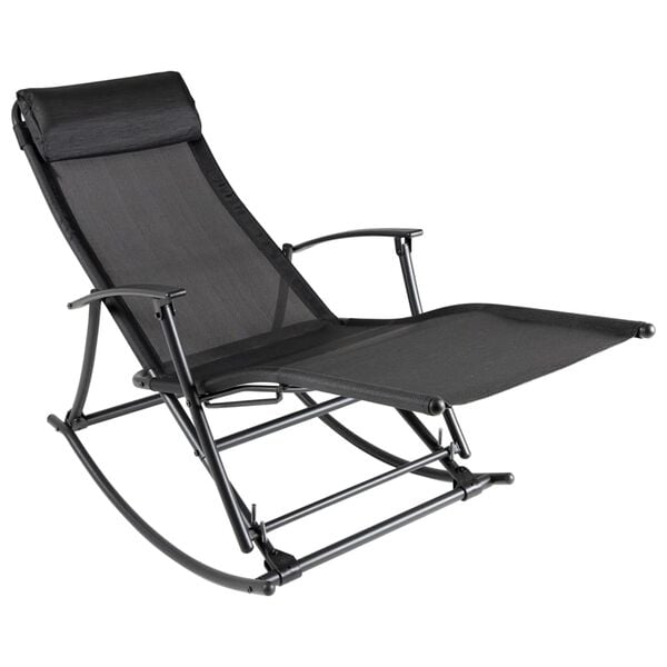 vidaXL Garden Rocking Chair Steel and Textilene Black