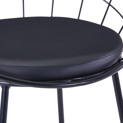 vidaXL Dining Chairs with Faux Leather Seats 4 pcs Black Steel
