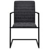 vidaXL Cantilever Dining Chairs 6 pcs Black Faux Leather