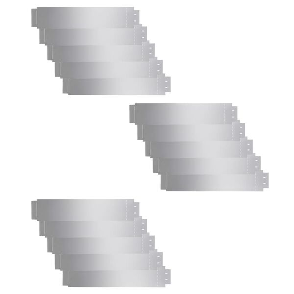 vidaXL Lawn Fence 15 pcs Galvanised Steel 100x20 cm
