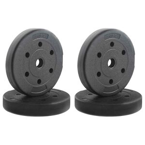 vidaXL Weight Plates 4 pcs Black Ø 21.5 x 3.8 cm