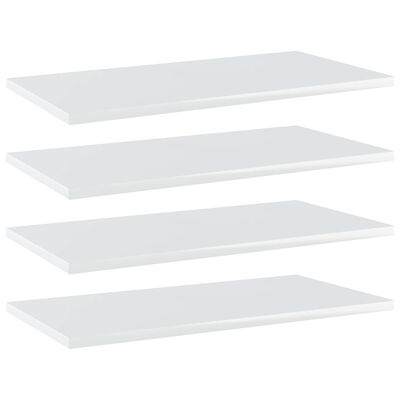 vidaXL Bookshelf Boards 4 pcs High Gloss White 60x30x1.5 cm Engineered Wood