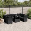 vidaXL 10 Piece Garden Sofa Set with Cushions Black Poly Rattan
