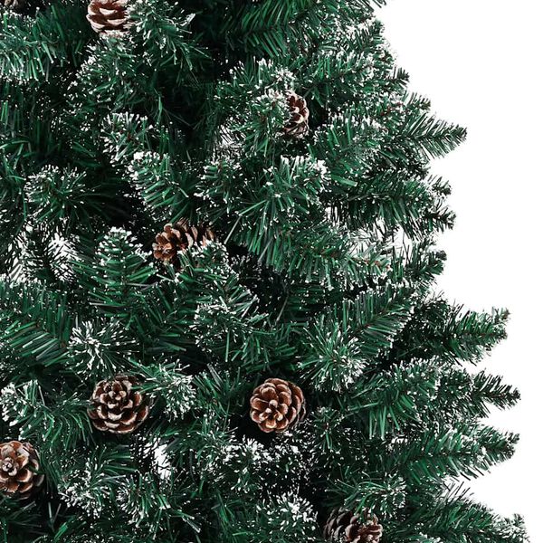 vidaXL Slim Pre-lit Christmas Tree with Ball Set Green 150 cm
