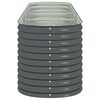 vidaXL Garden Raised Bed 320x80x81 cm Galvanised Steel Grey
