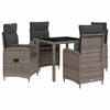 vidaXL Outdoor Dining Set 5 pcs Light Grey and Dark Grey