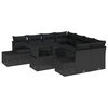 vidaXL Garden Sofa Set 9 pcs Black Poly Rattan