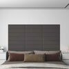 vidaXL Wall Panels 12 pcs Dark Grey 60x15 cm Fabric 1.08 m&sup2;