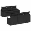 vidaXL Sofa Set with Cushion Manual 7 pcs Black Poly Rattan