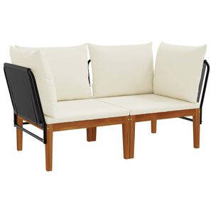 vidaXL 2 pcs Solid Acacia Wood & Rope Natural