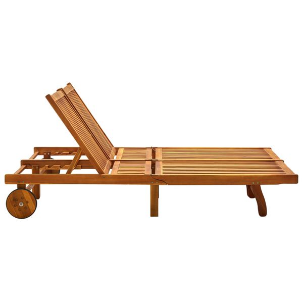 vidaXL 2-Person Garden Sun Lounger with Cushions Solid Acacia Wood