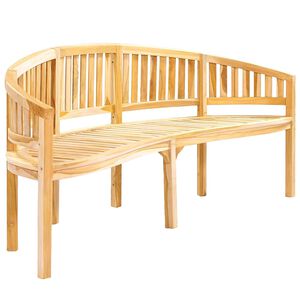 vidaXL Banana Bench 200 cm Solid Teak Wood