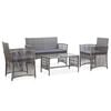 vidaXL 4 Piece Garden Lounge Set with Cushion Poly Rattan Anthracite