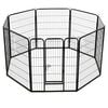 vidaXL Dog Playpen 8 Panels Steel 80x100 cm Black
