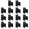 vidaXL 15 Piece Garden Dining Set with Cushions Poly Rattan Black