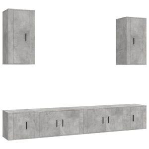 vidaXL 6 Piece TV Cabinet Set Concrete Grey Engineered Wood