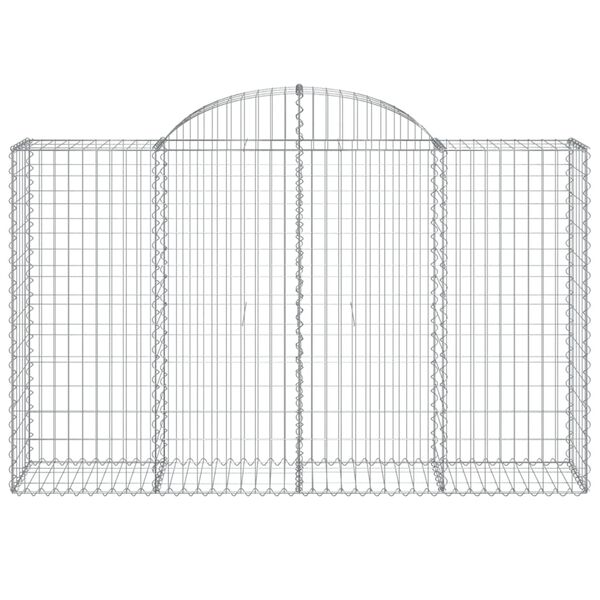 vidaXL Arched Gabion Baskets 8 pcs 200x50x120/140 cm Galvanised Iron