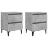 vidaXL Bed Cabinets 2 pcs Concrete Grey 40x35x50 cm Engineered Wood