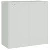 vidaXL Office Cabinet with 2 Doors Grey 90 cm Steel