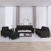 vidaXL 4 Piece Sofa Set with Cushions Black Fabric