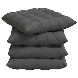 vidaXL Seat Cushions 4 pcs Fabric Dark Grey 40 x 40 x 6 cm