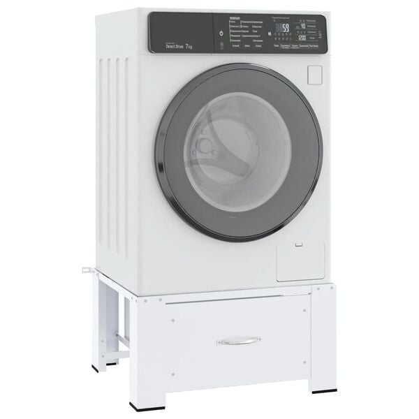 vidaXL Washing Machine Pedestal with Drawer White