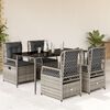 vidaXL 5 Piece Garden Dining Set with Cushions Grey Poly Rattan